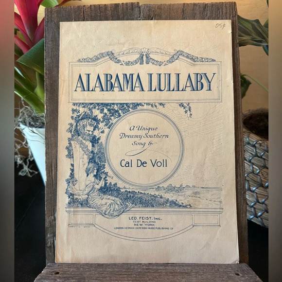 VINTAGE “Alabama Lullaby” Sheet Music | Piano & Voice | Cal De Voll - Picture 1 of 6